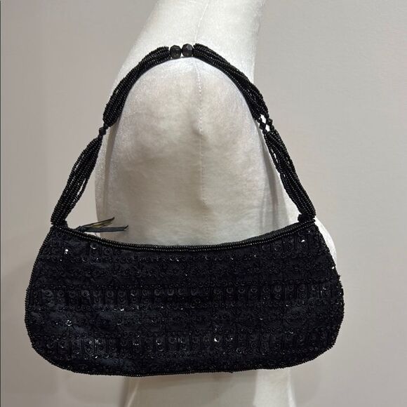 Preston & York Elegant Black Beaded Small Women's Bag - Picture 1 of 5